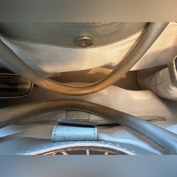 Gucci Guccissima Sukey Champagne Leather Tote Bag with Embossed GGs - Picture 14 of 15